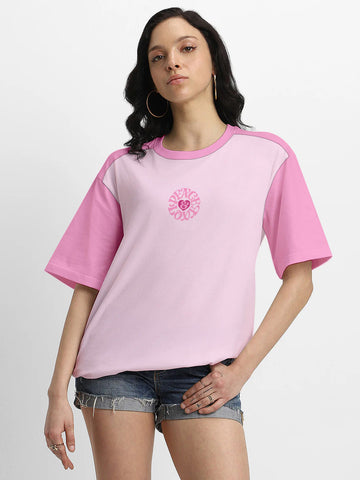 Peace and Love Women Oversized T-Shirt - Multi Color