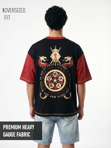 Victory Mode Oversized T-Shirt - Black & Red