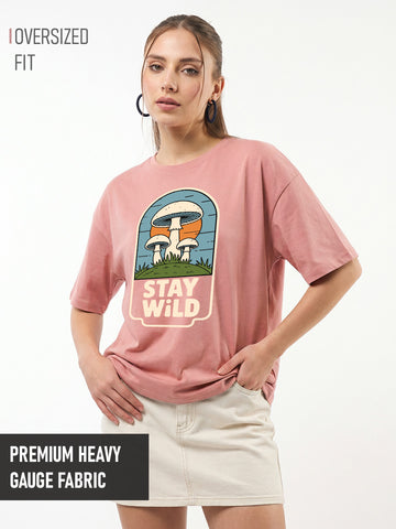 Stay Wild Women's Oversized T-Shirt - Coral Haze