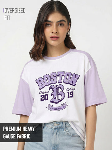 Boston 2K19 Women Oversized T-Shirt - Multi Color