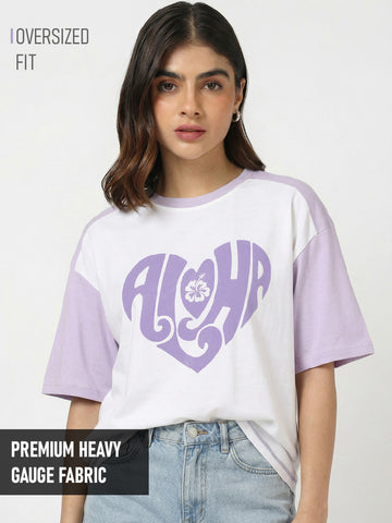 Aloha Women Oversized T-Shirt - Multi Color