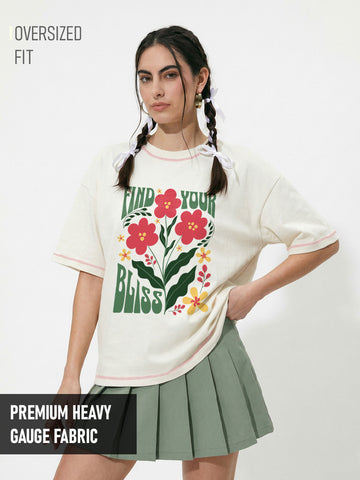 Find Your Bliss Women Oversized T-Shirt - Multi Color