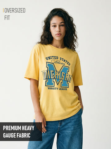 Michigan Women Oversized T-Shirt - Yellow