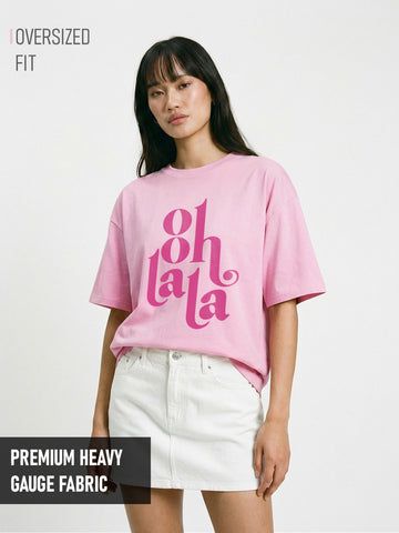 Ooh La La Women Oversized T-Shirt - Pink