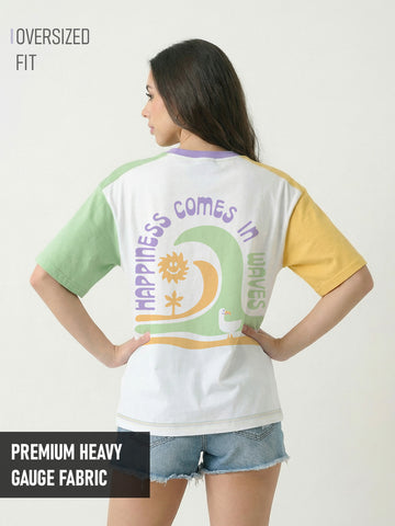 Life is Good  Women Oversized T-Shirt - Multi Color