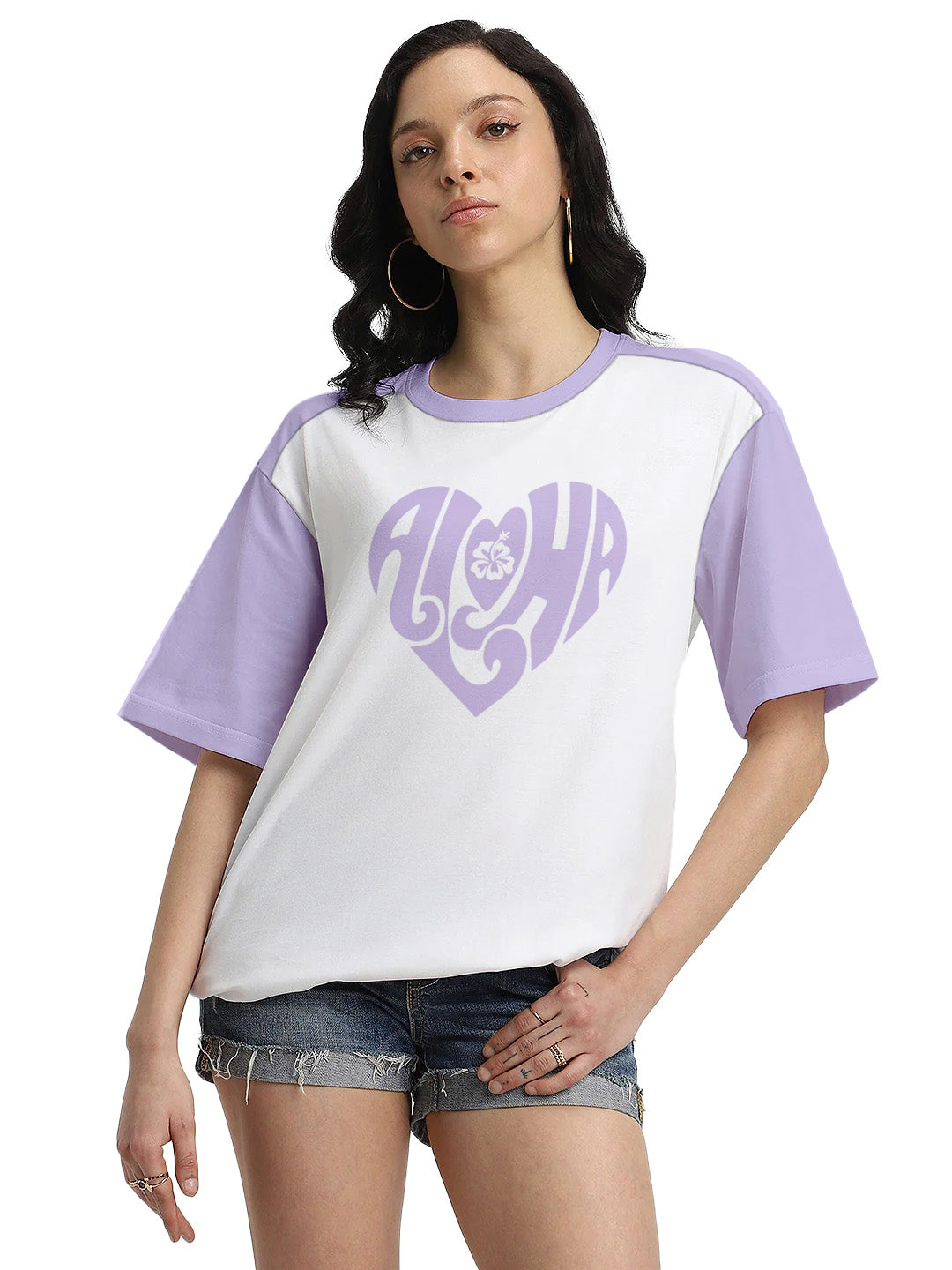 Aloha Women Oversized T-Shirt - Multi Color