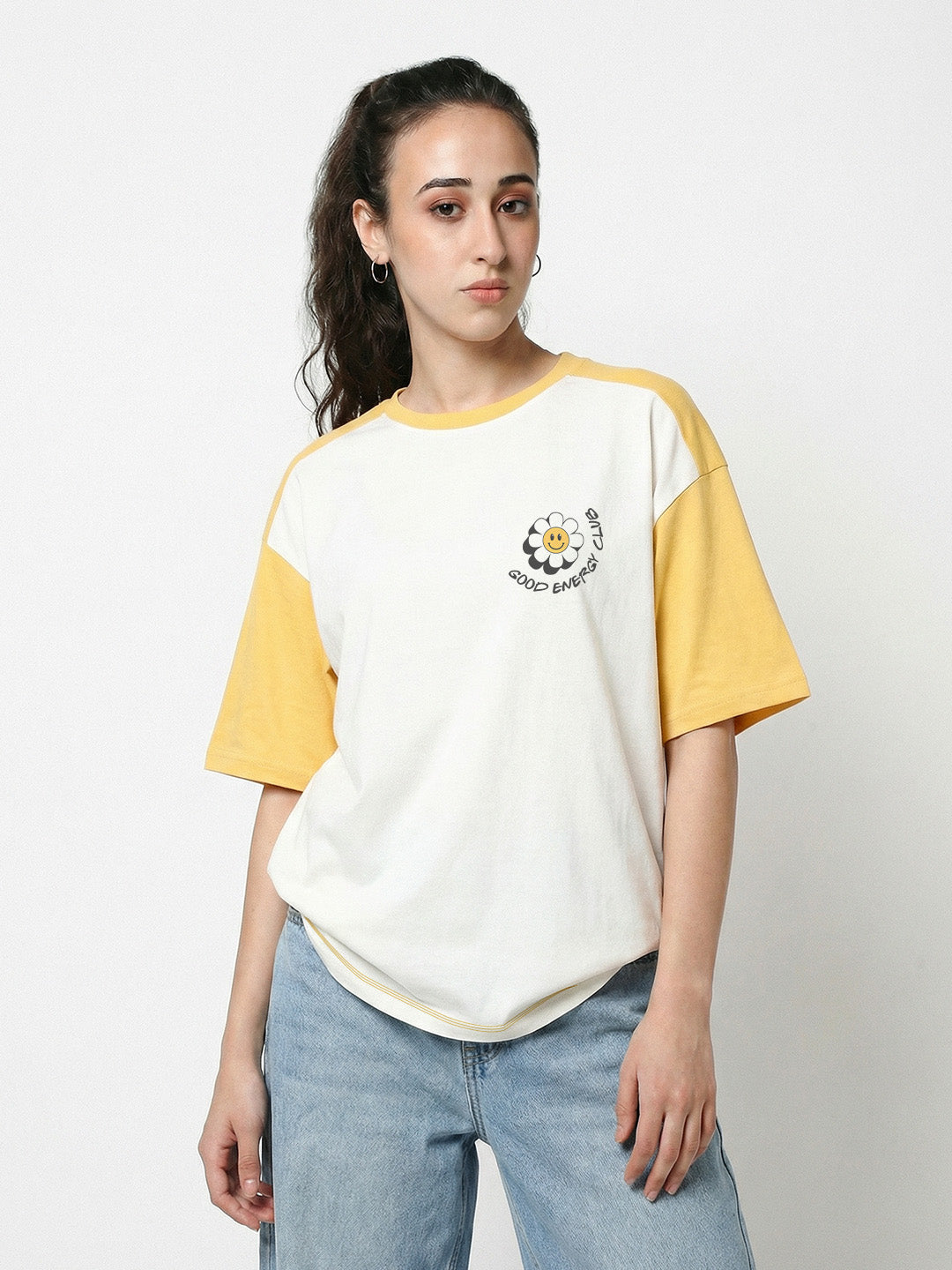 Good Energy Club  Women Oversized T-Shirt - Multi Color