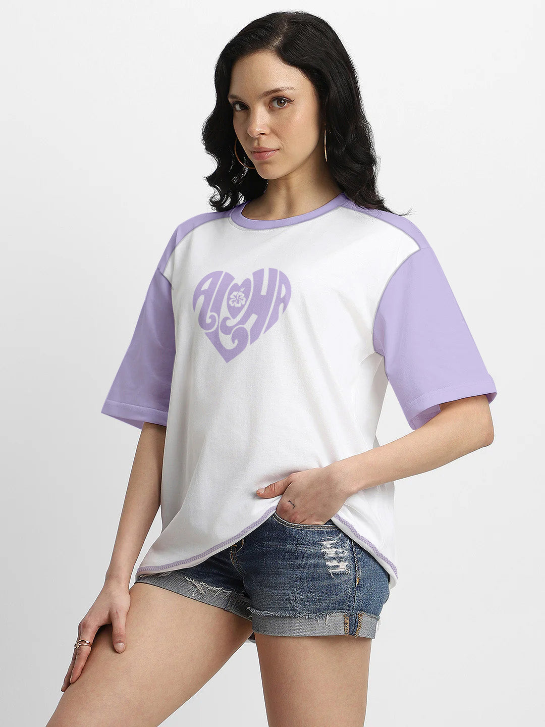 Aloha Women Oversized T-Shirt - Multi Color