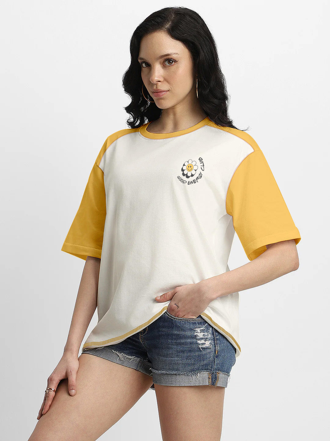Good Energy Club  Women Oversized T-Shirt - Multi Color