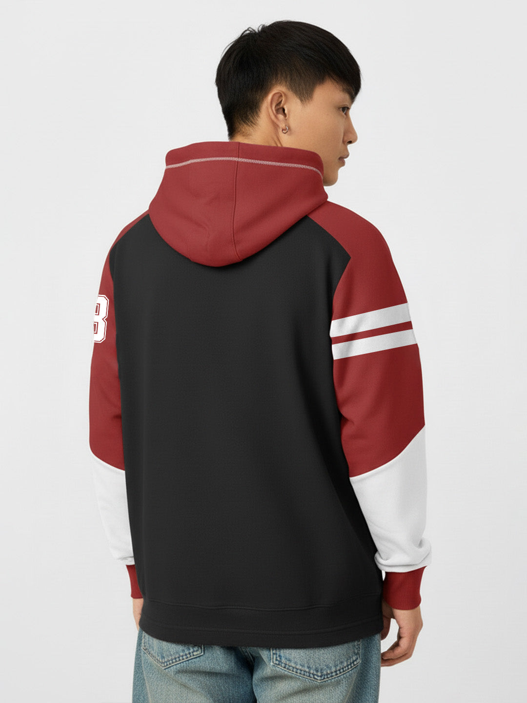 Detroit Dops Oversized Hoodie -  Red, White & Black