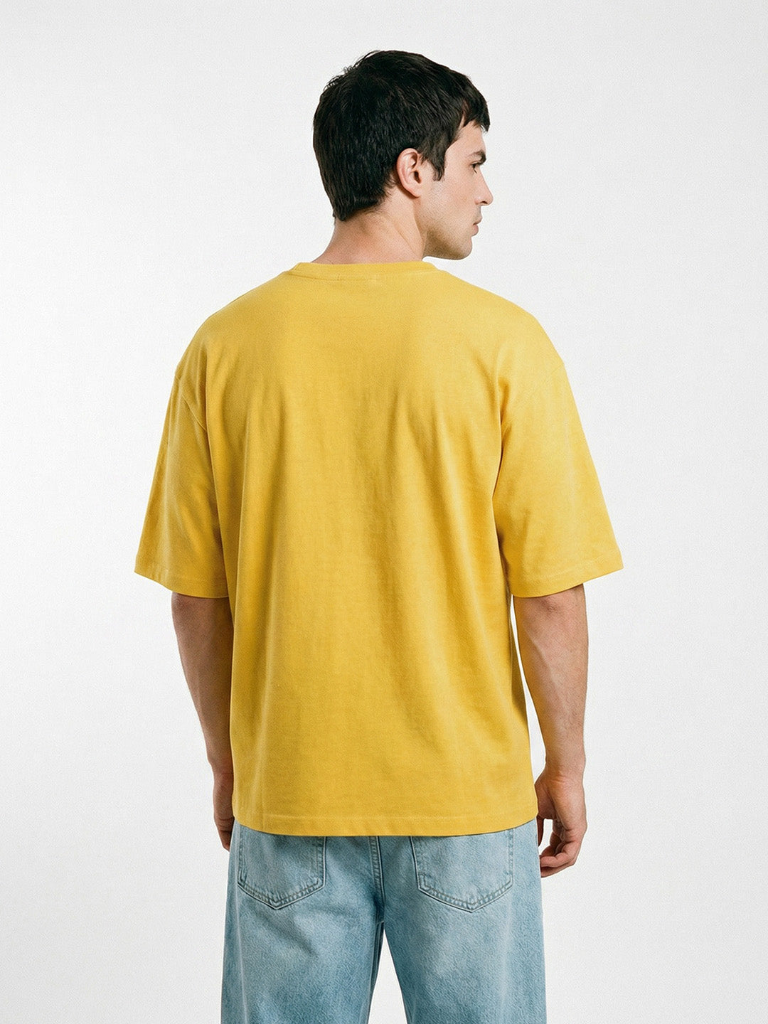 Plain Oversized T-Shirt - Yellow & White