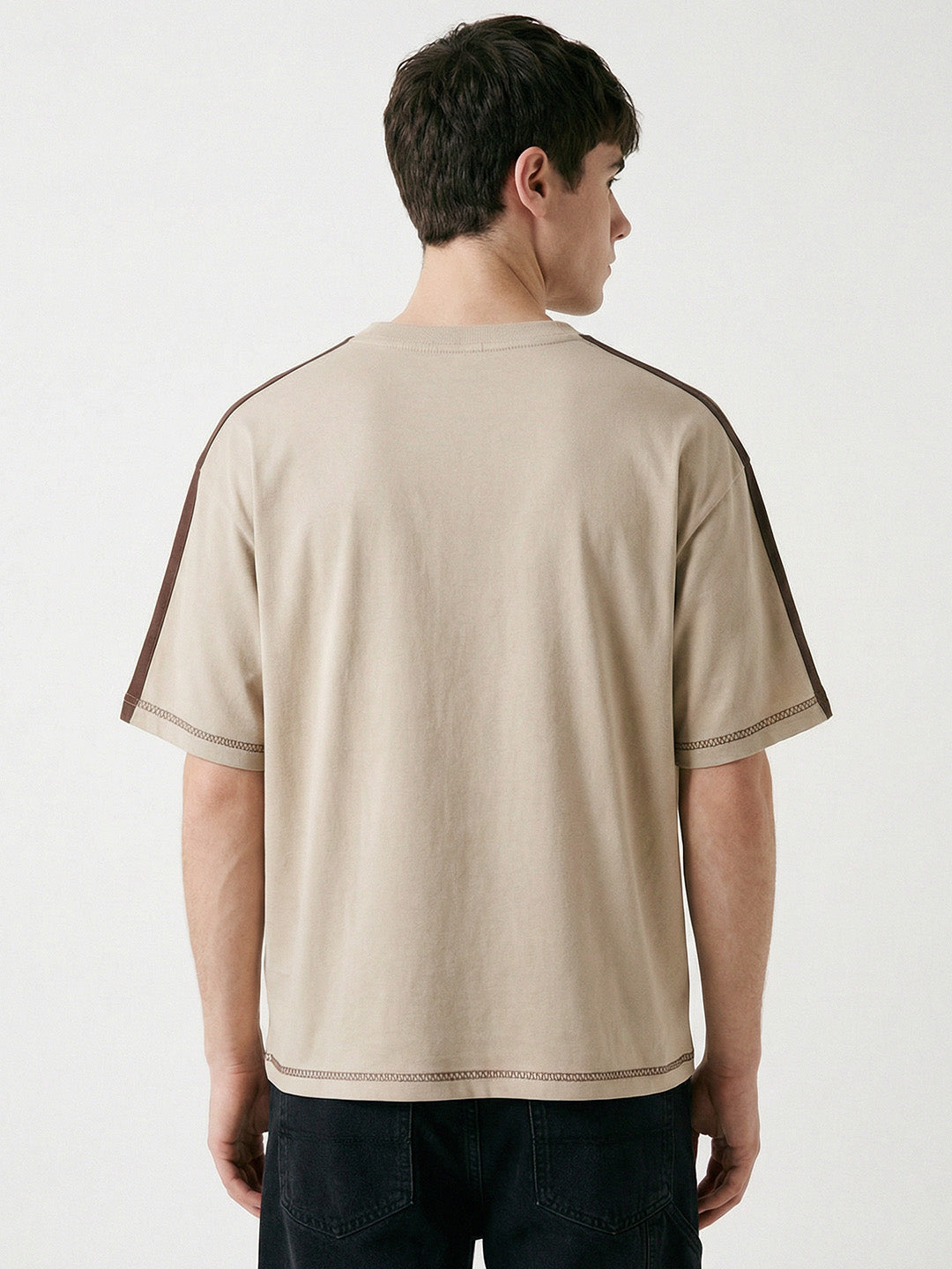 Untamed Oversized T-Shirt - Beige & Brown