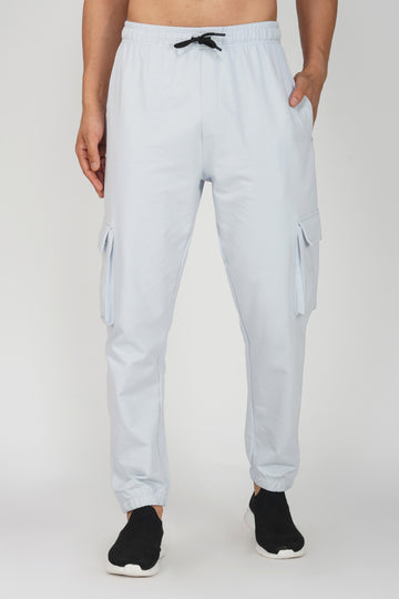 Ice Blue Oversized Cargo Joggers