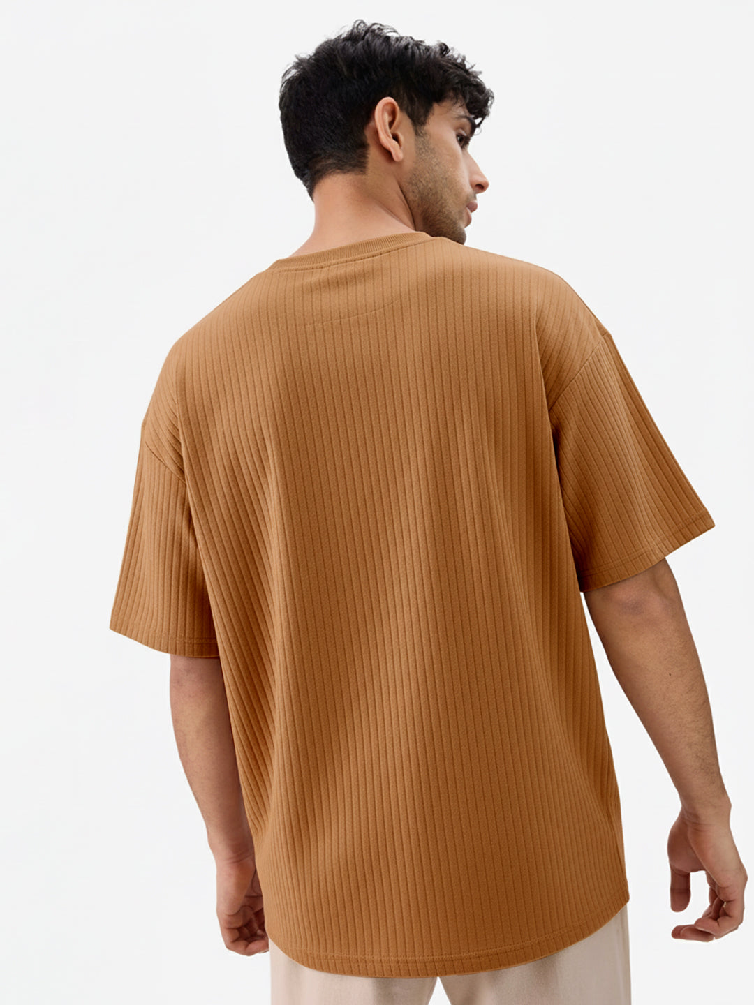 Sunday Sandstone Textured Oversized T-Shirt - Sandal