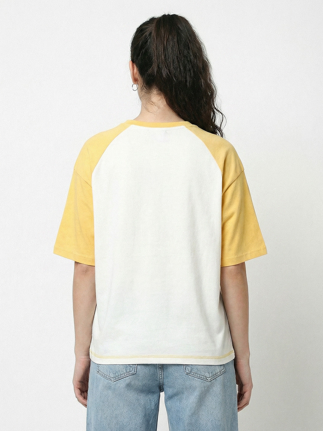 Good Times  Women Oversized T-Shirt - Off White & Yellow