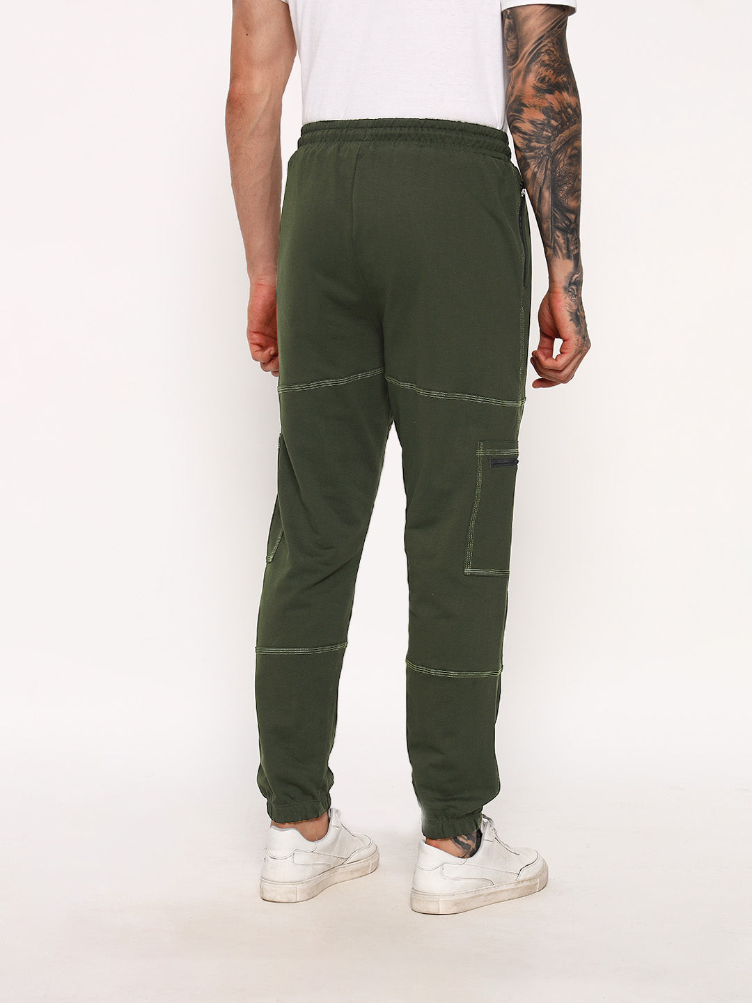 Lucas Cuts  Oversized Cargo Joggers - Green