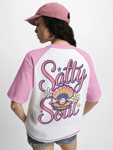 Salty Soul Women Oversized T-Shirt - Multi Color