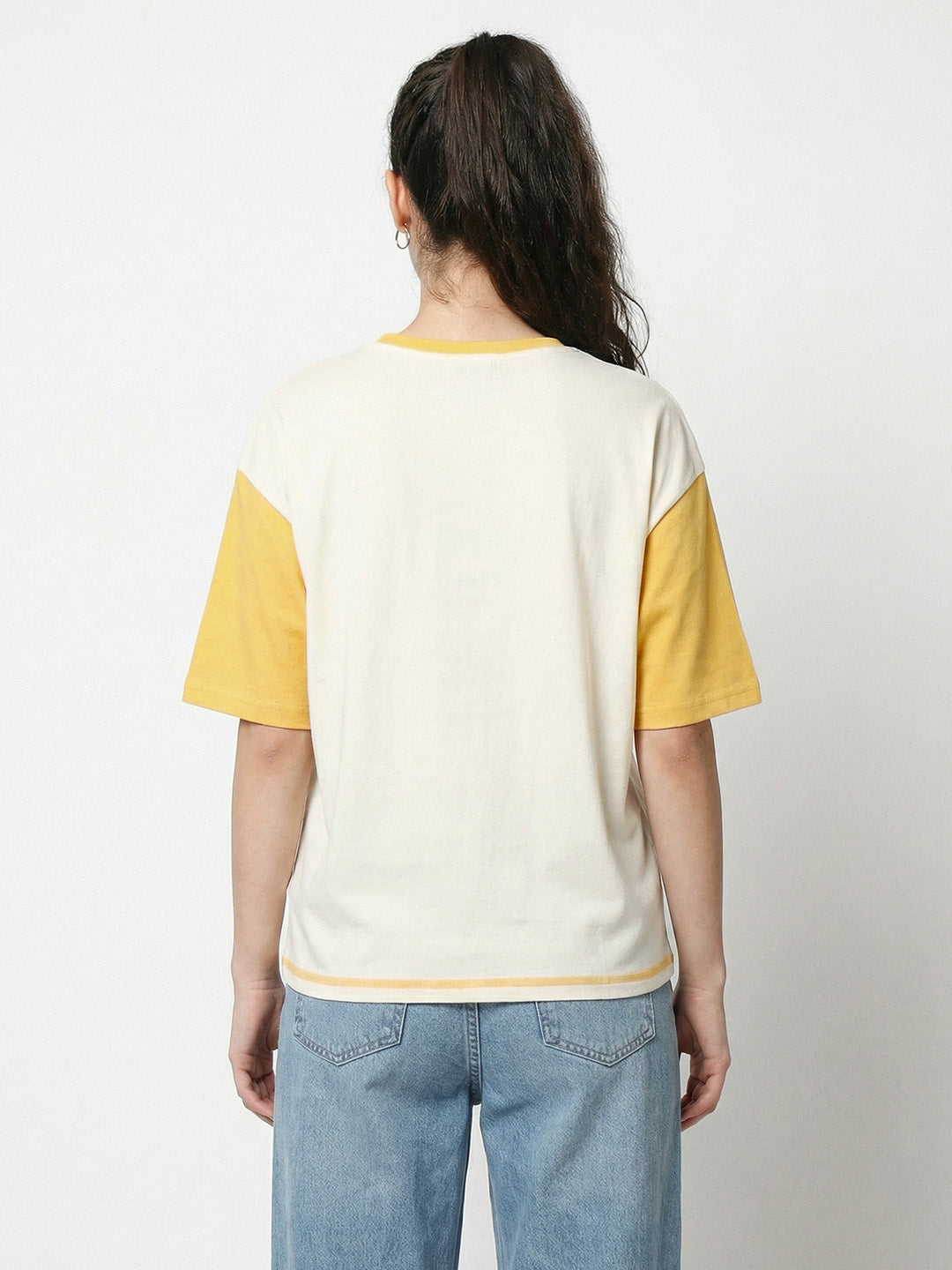 Trust the Process Women's Oversized T-Shirt - Off White/Golden Yellow