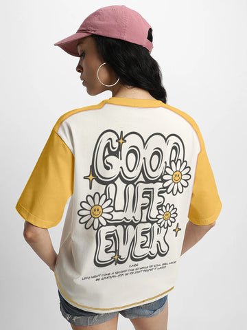 Good Energy Club  Women Oversized T-Shirt - Multi Color