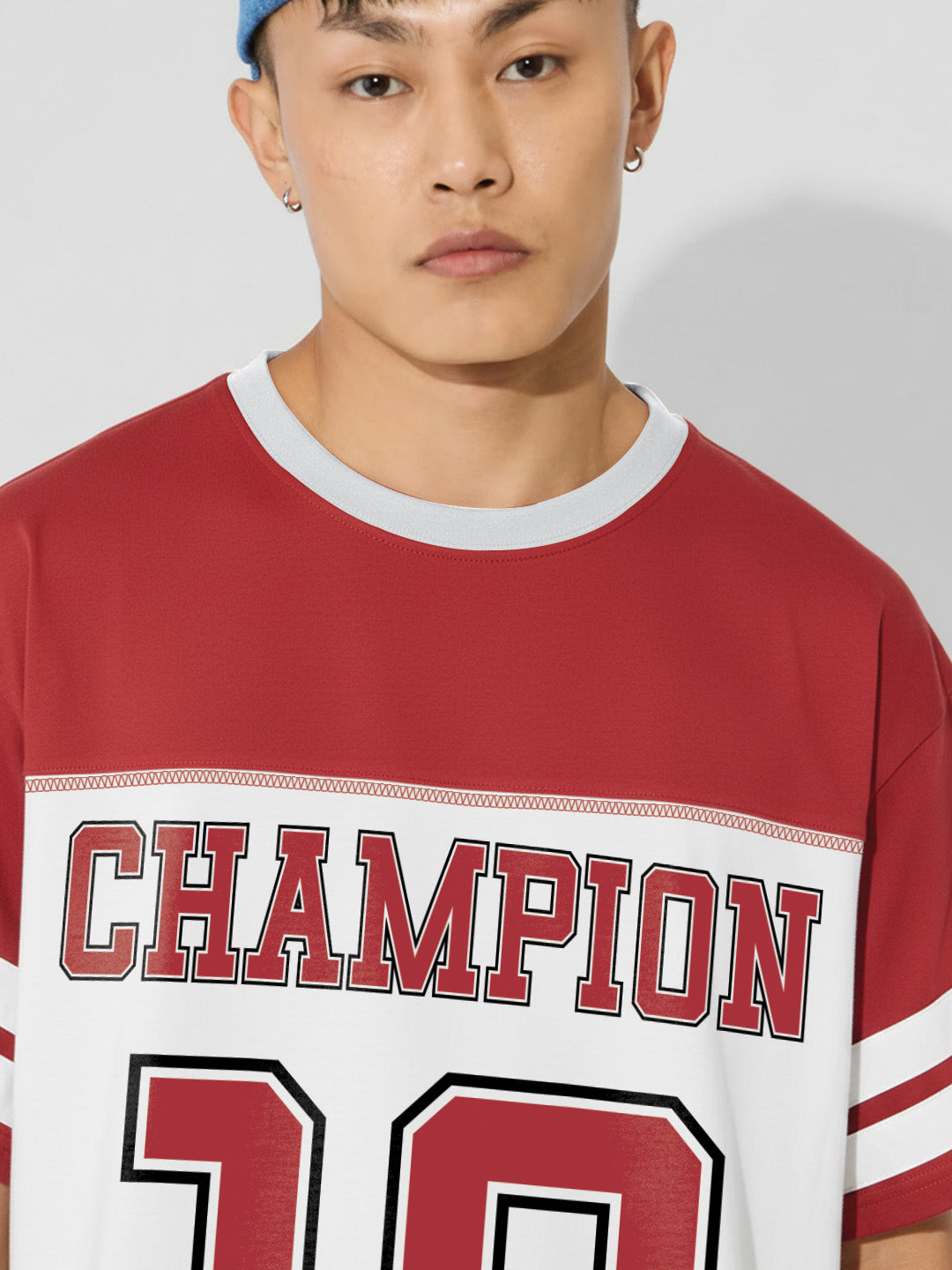 OG Champ 18 Oversized T-Shirt- Red & White – Crazymonk