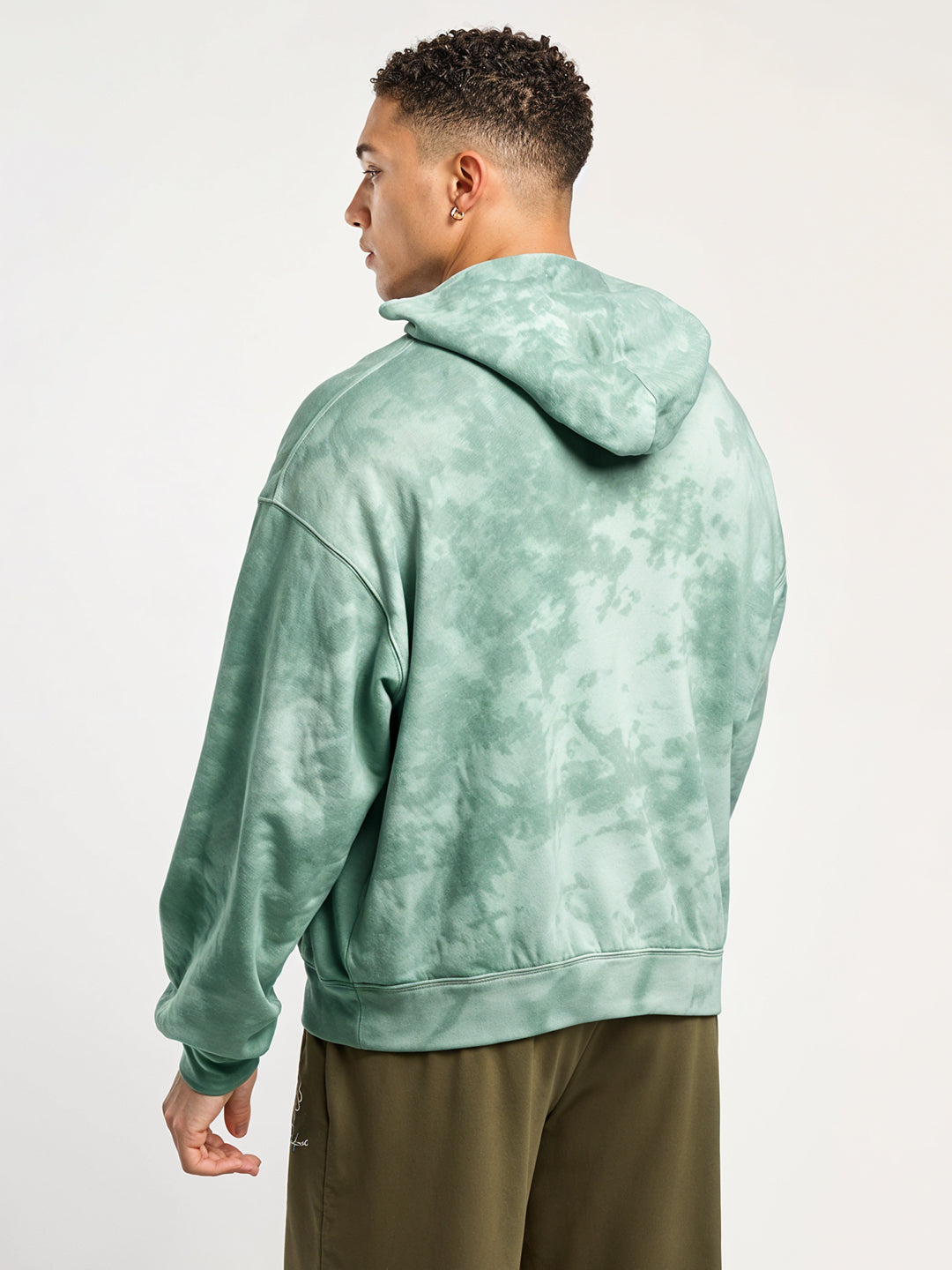 Manglo Green Tie Dye Oversized Hoodie