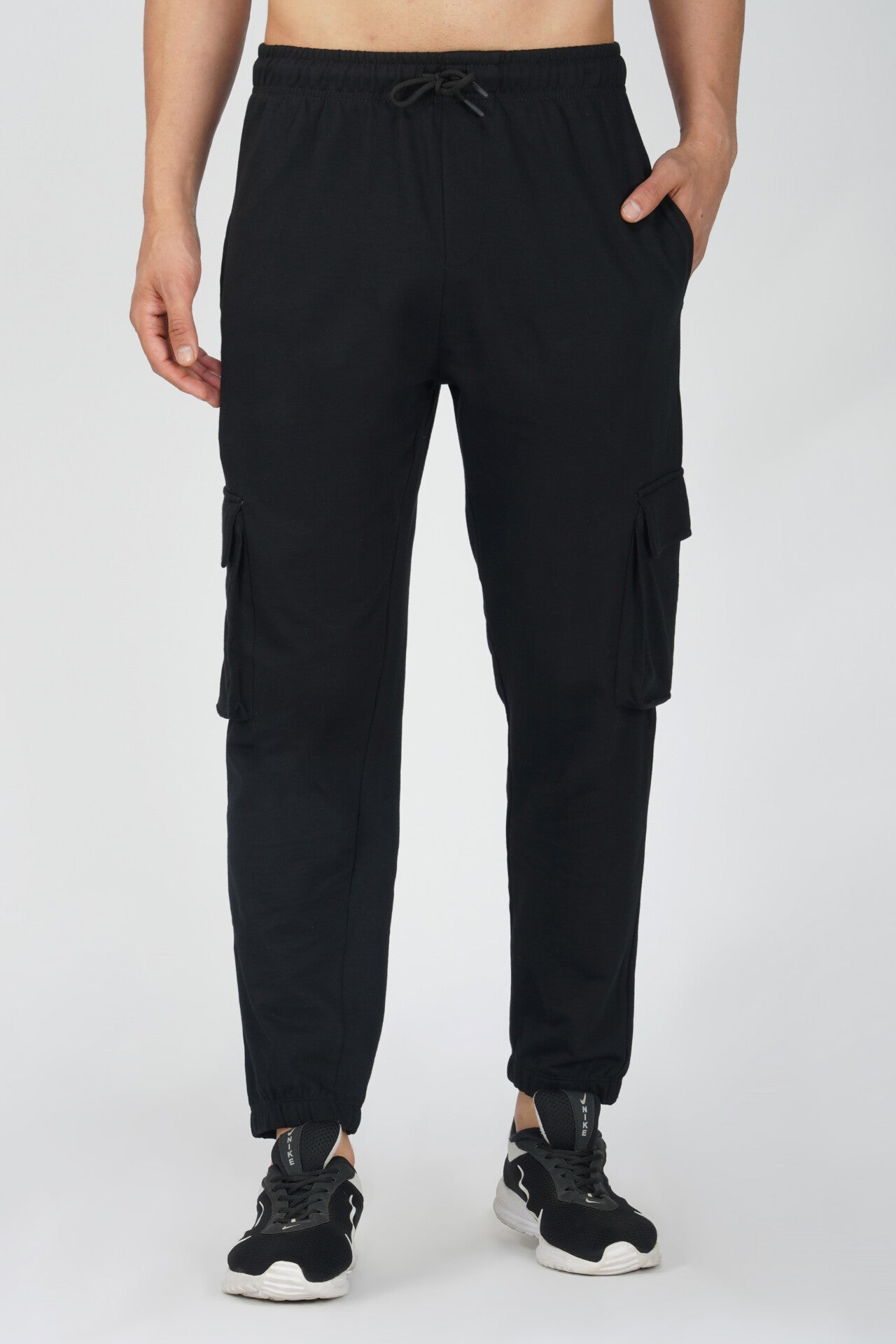 Black Oversized Cargo Joggers