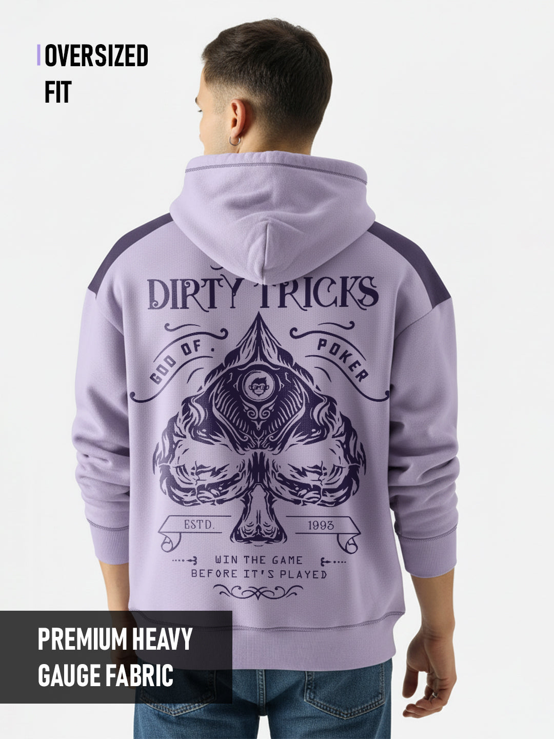 Ace it Up Oversized Hoodie - Purple & Lilac