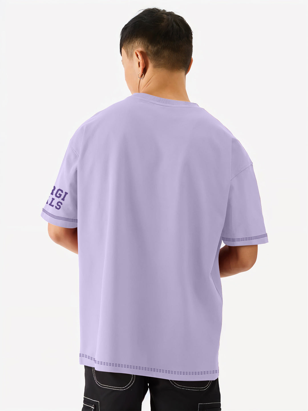 Against the Odds Graphic Printed Oversized T-Shirt - Lilac