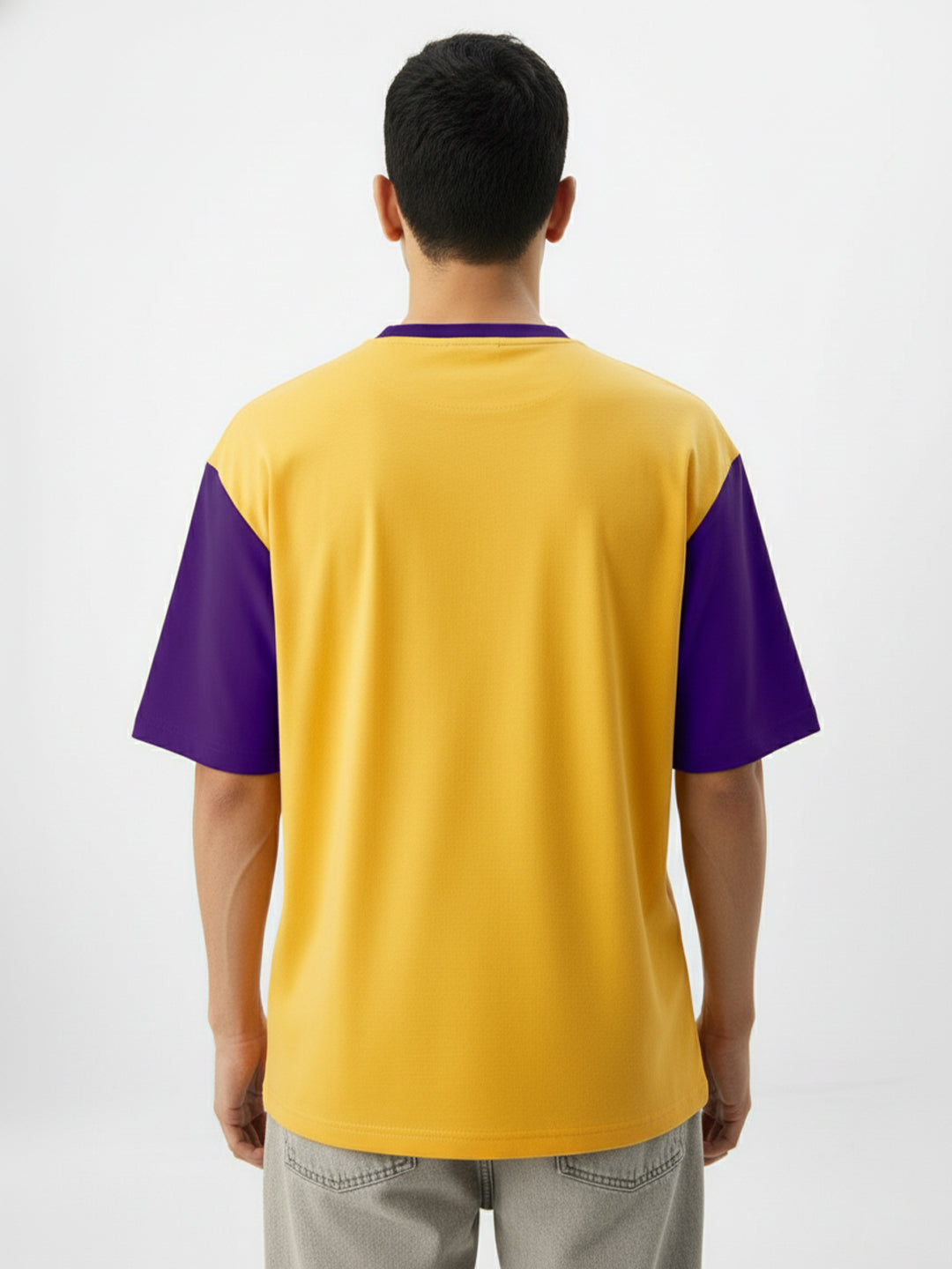 All Eyes on Me Oversized T-Shirt- Yellow & Purple