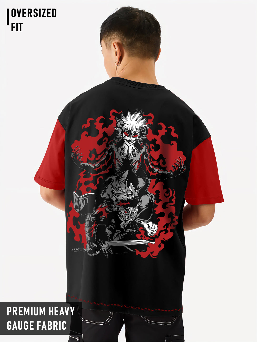 Asta Black Clover Oversized T-Shirt - Multi Color