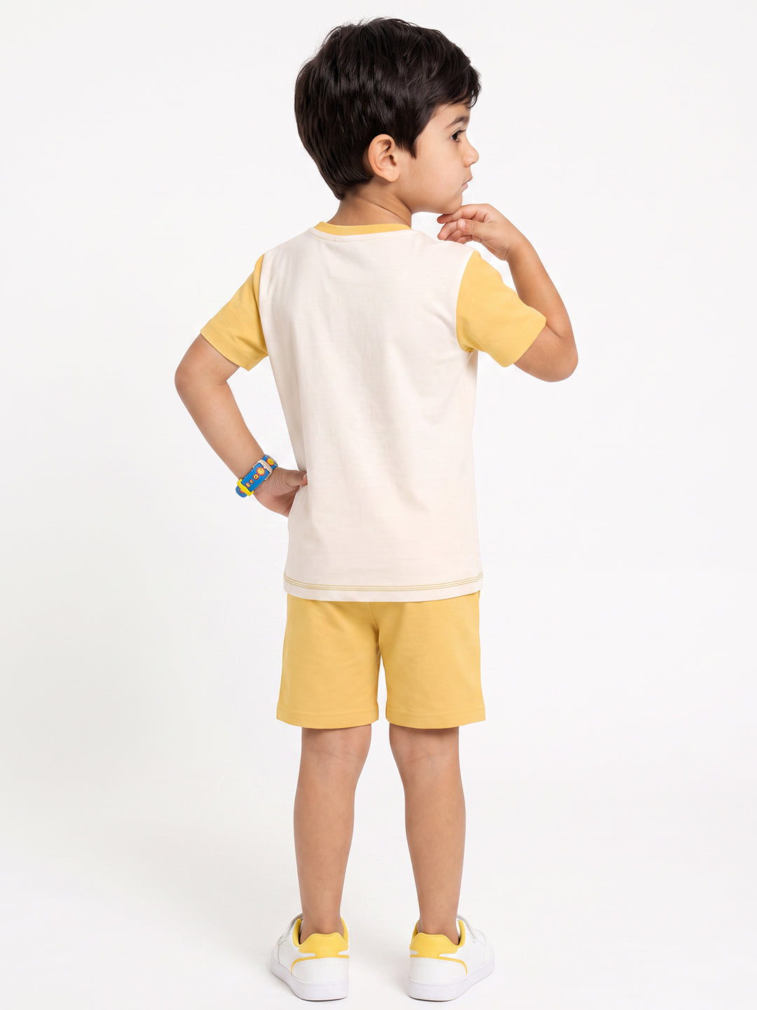 Kids - Astronaut Off White Yellow Top & Yellow Bottom Set
