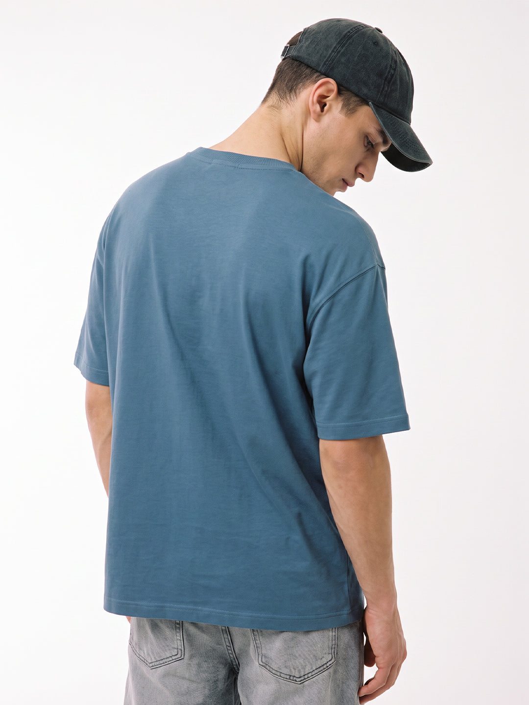 Awaiting Adventure Oversized T-Shirt - Denim Blue
