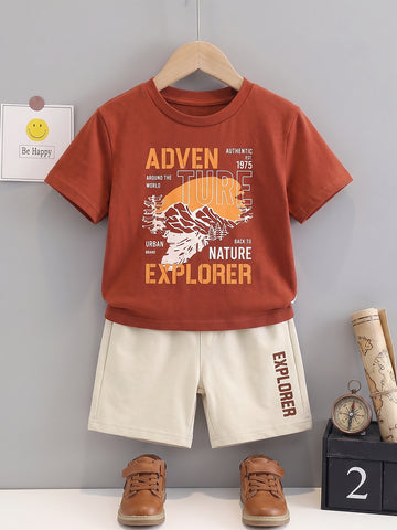 Kids - Back to Nature Maroon Top & Off White Bottom Set