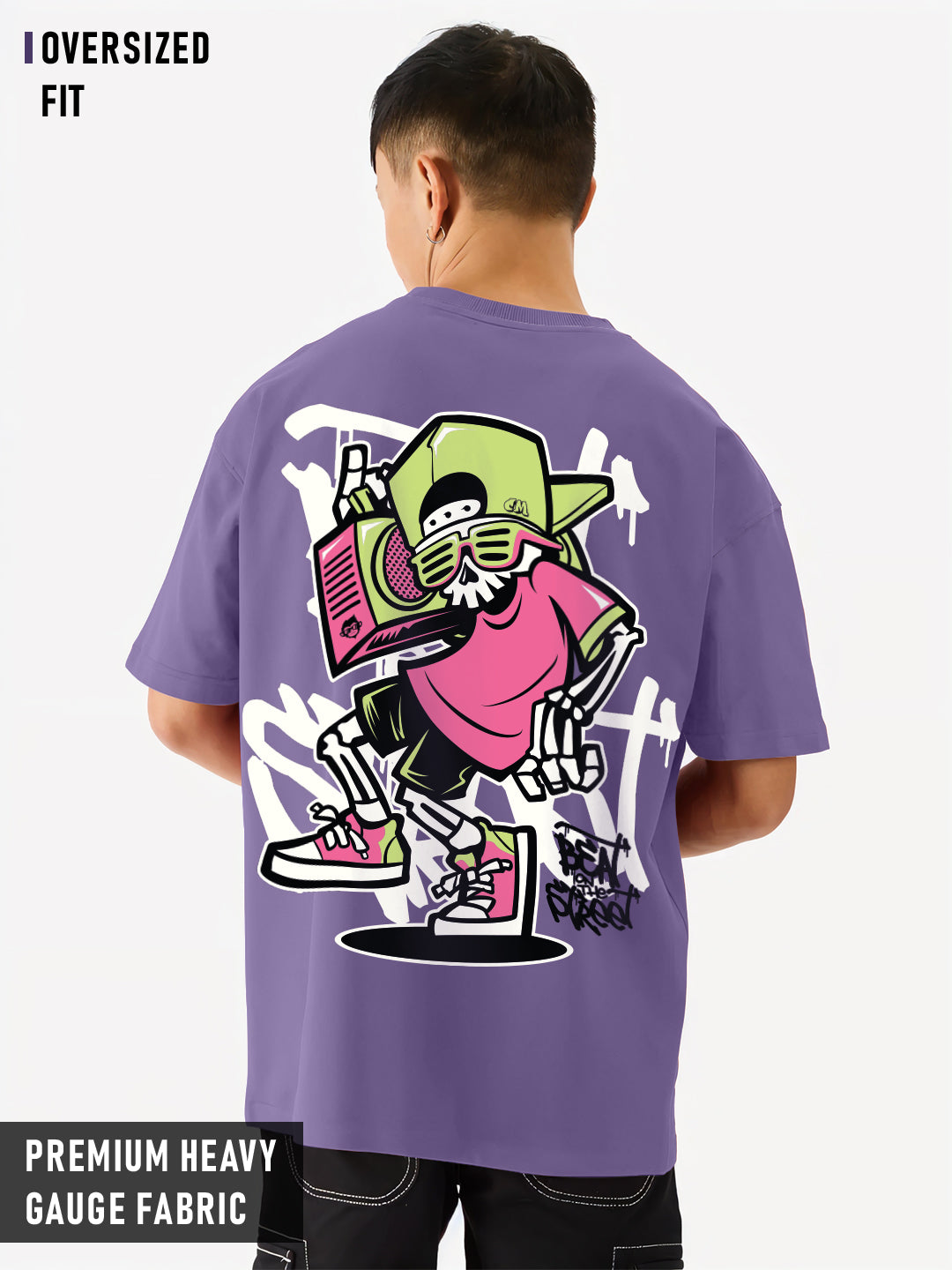 Beat on the Street Graphic Printed Oversized T-Shirt - Multi Color
