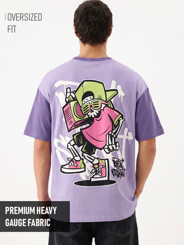 Beat on the Street Graphic Printed Oversized T-Shirt - Multi Color
