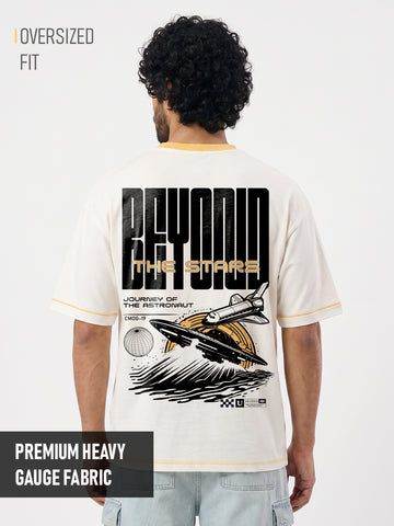 Beyond the Stars Oversized T-Shirt - Yellow & Off White