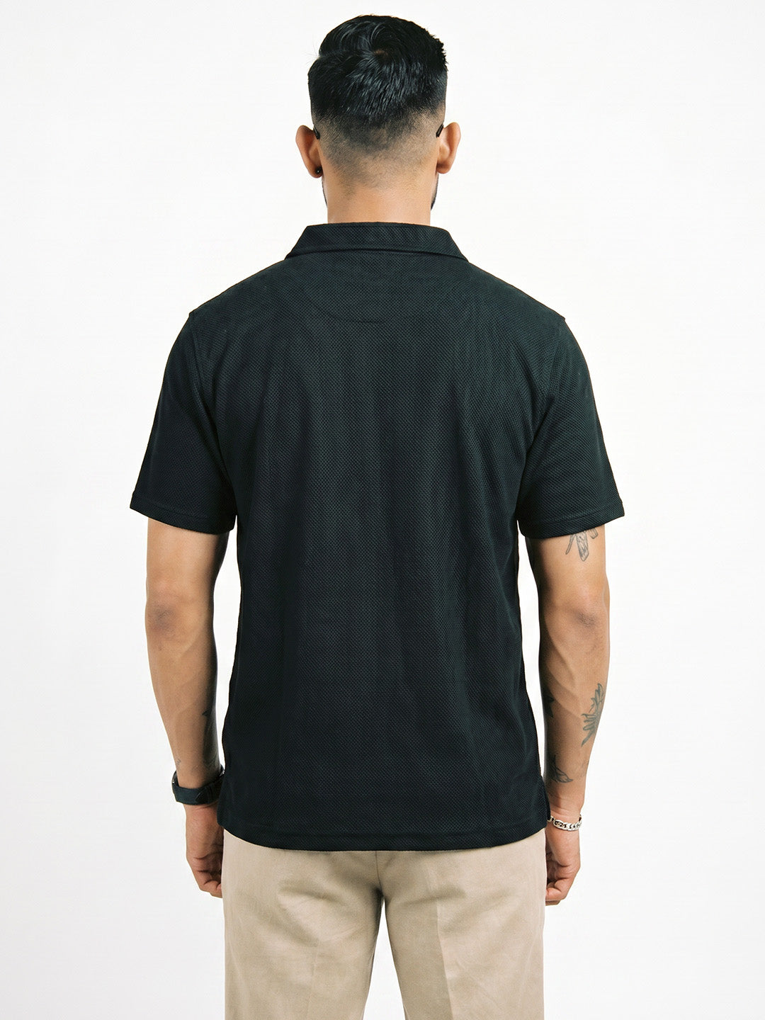 Black Crust Regular Polo T-Shirt - Black
