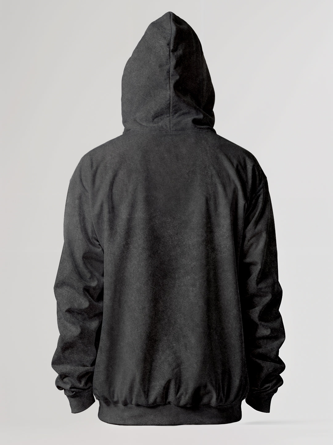 Plain Acid Wash Oversized Hoodie - Black