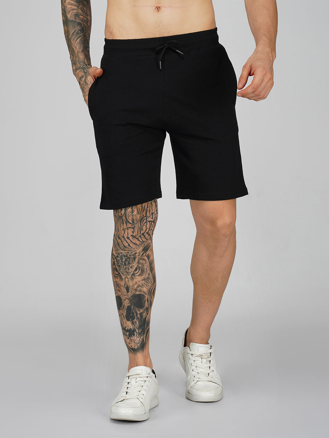 Black Plain Shorts