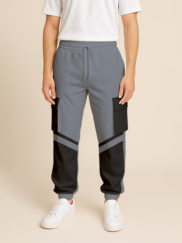 Maximus Oversized Cargo Pocket Joggers - Black & Grey