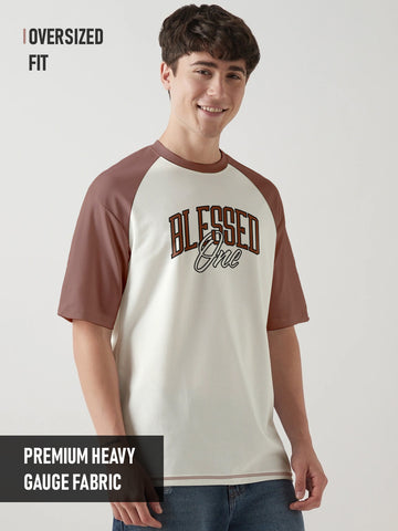 Blessed Oversized T-Shirt - White & Coral Haze
