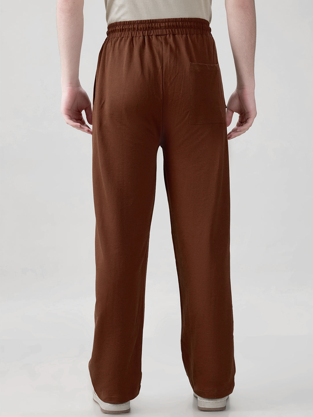 Korean Style Relaxed Fit Joggers - Brown