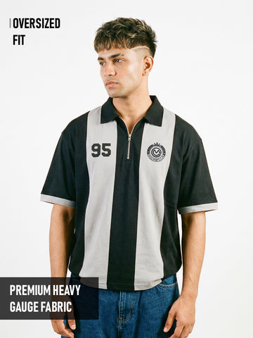 Polo - CM OG Sports Club Oversized Polo T-Shirt - Grey & Black