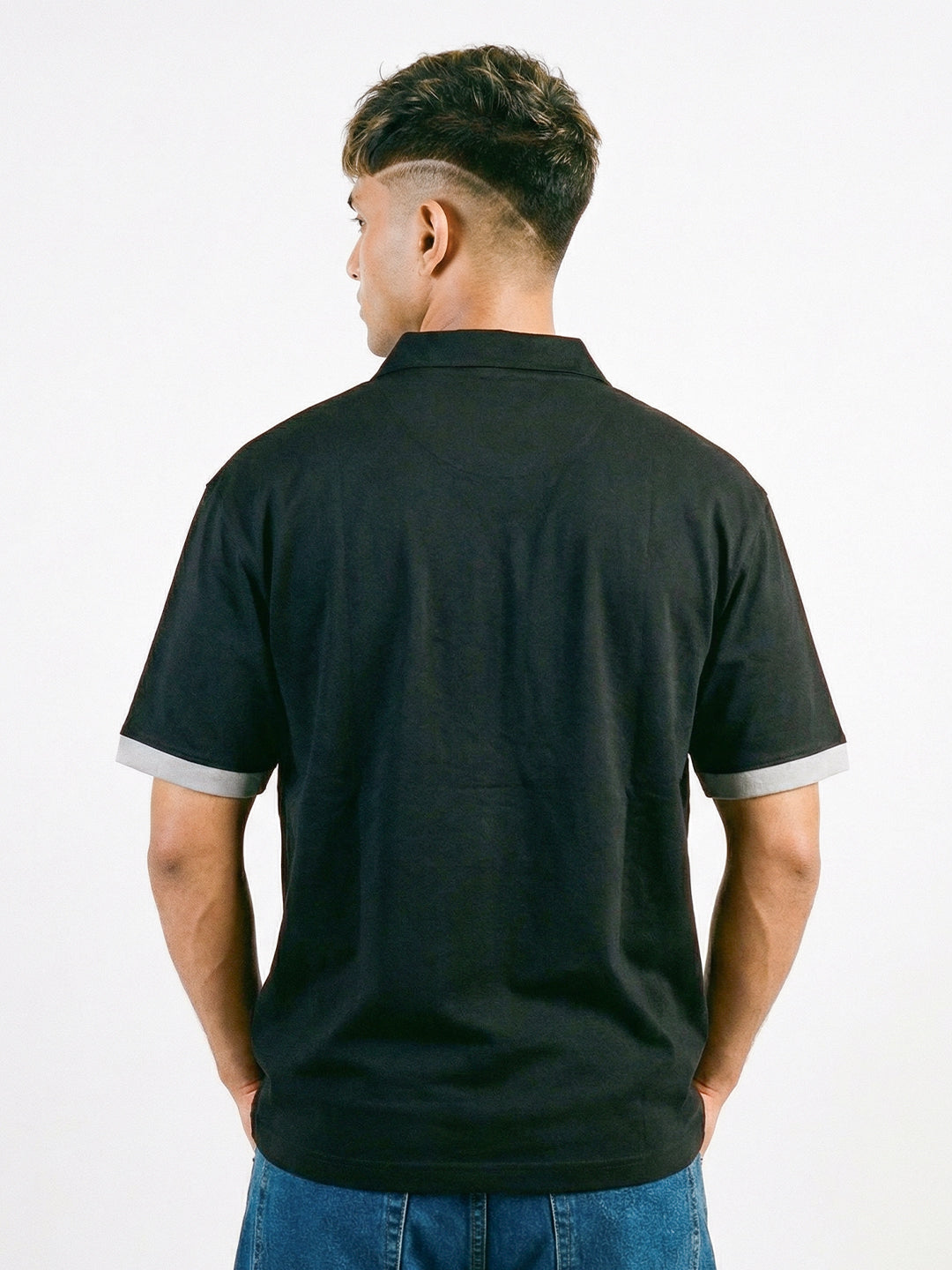 Polo - CM OG Sports Club Oversized Polo T-Shirt - Grey & Black