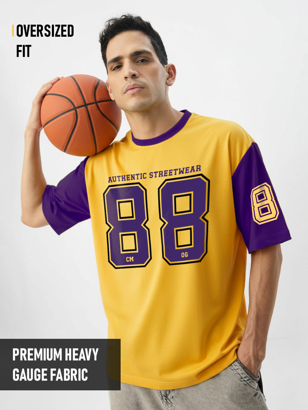 Cm OG Oversized T-Shirt - Yellow & Purple