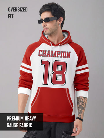 OG Champ Oversized Hoodie - Red & White