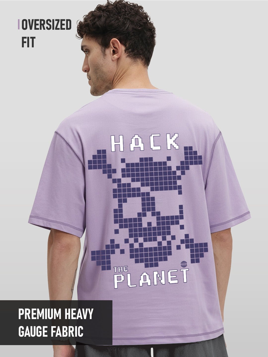 Hack The Planet Oversized T-Shirt - Lilac