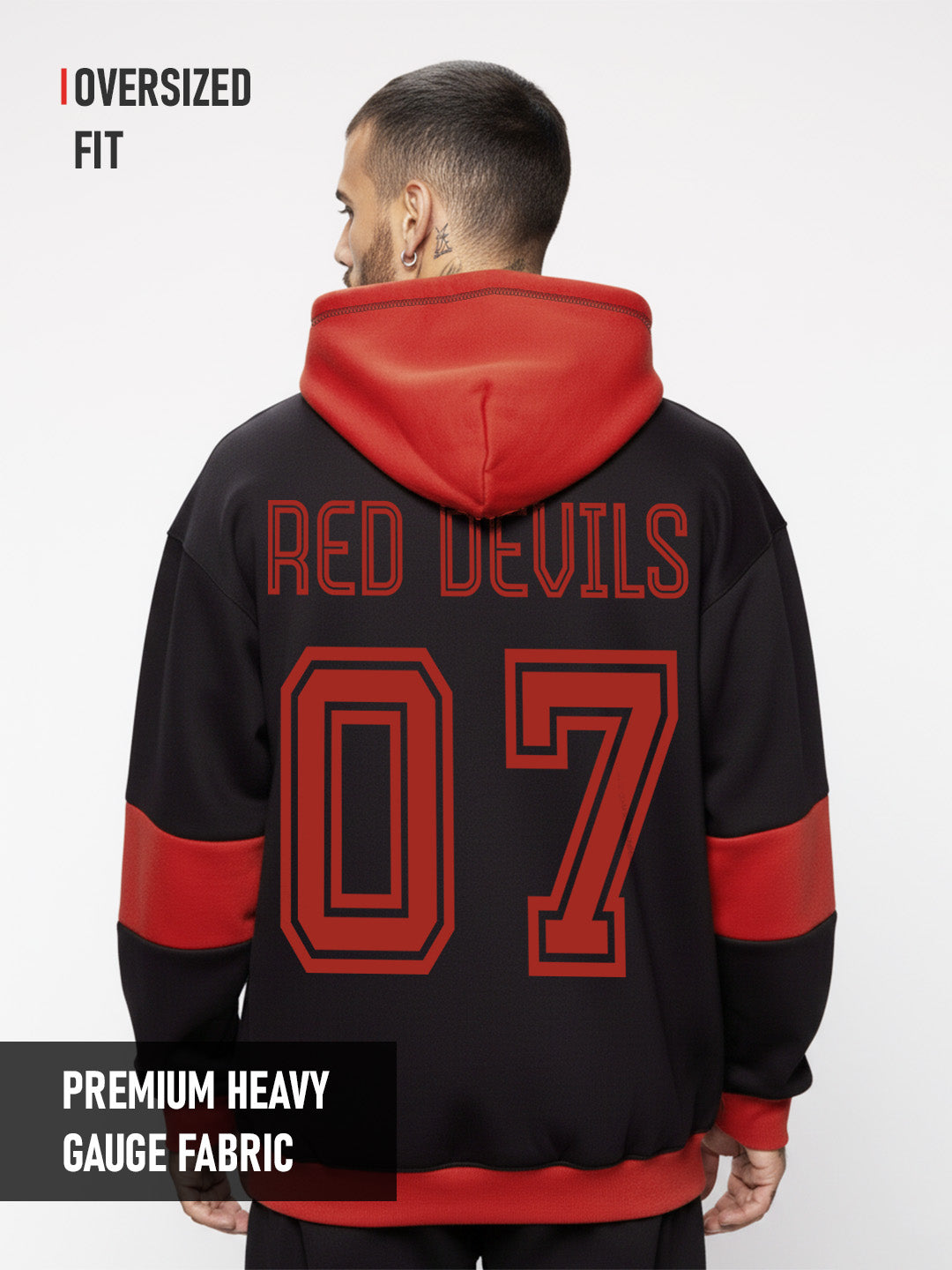Red Devils Oversized Hoodie -  Red & Black