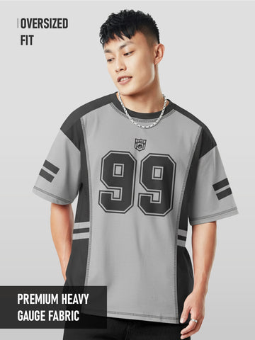 The Invincible Oversized T-Shirt-Black & LT Grey