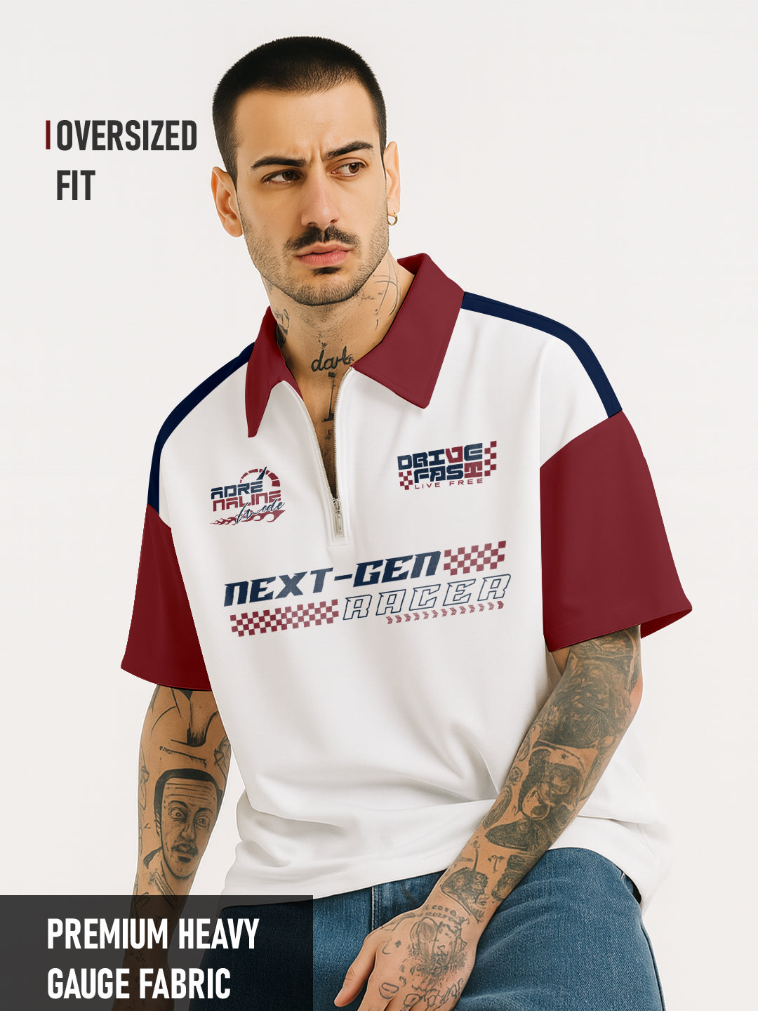 Oversized Racing Polo Next Gen Racer Oversized Polo T-Shirt – Crazymonk
